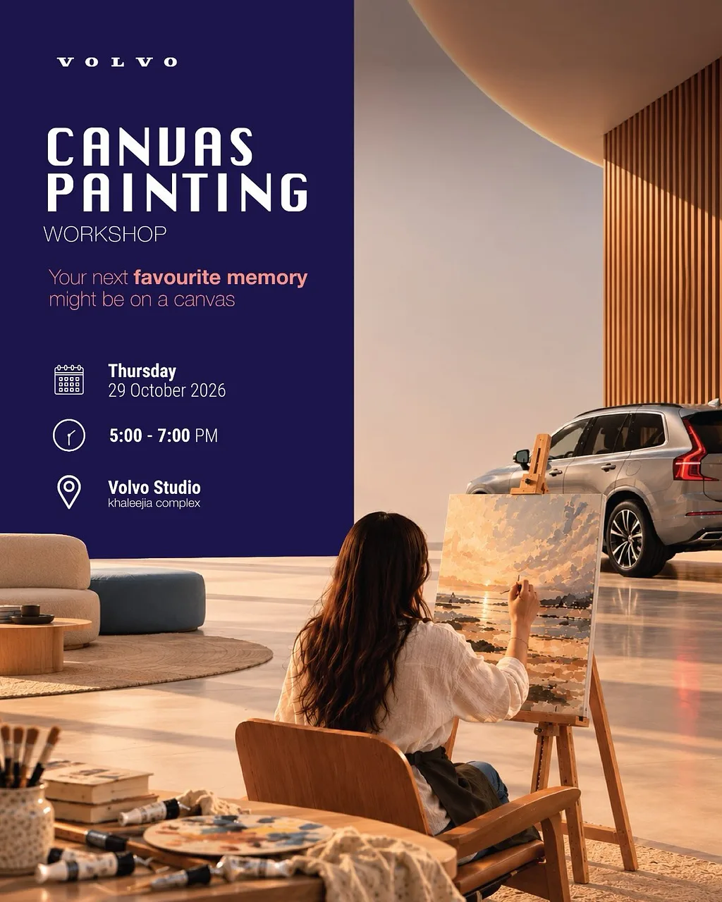 ورشة الرسم على اللوحات By Volvo Studio - Thursday 29 Oct, 2026