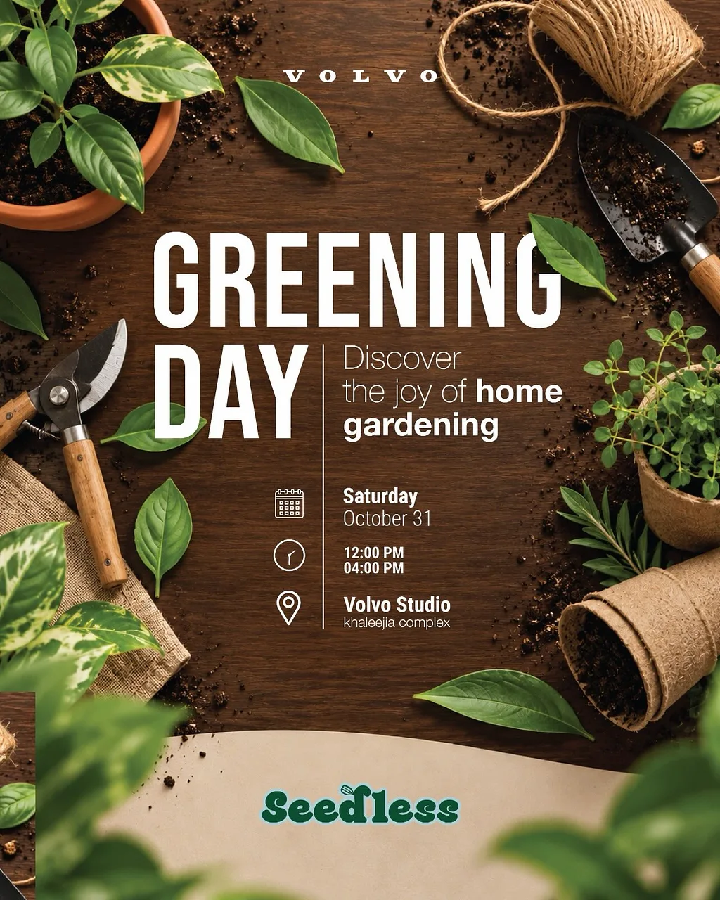 Greening Day with Seedless By Volvo Studio - Saturday 31 Oct, 2026