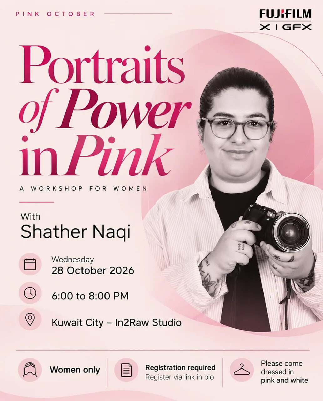 Portraits of Power in Pink By Fujifilm - Wednesday 28 Oct, 2026