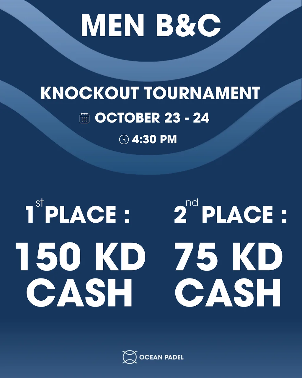 Padel Knockout Tournament By Ocean Padel Academy - Friday 23 Oct, 2026