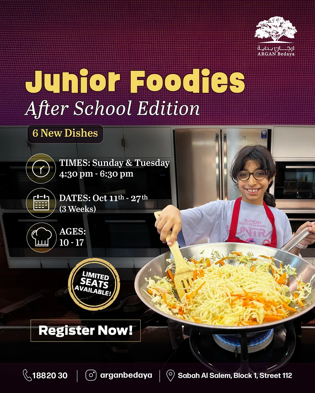 Junior Foodies is BACK  By ARGAN Bedaya - Sunday 25 Oct, 2026