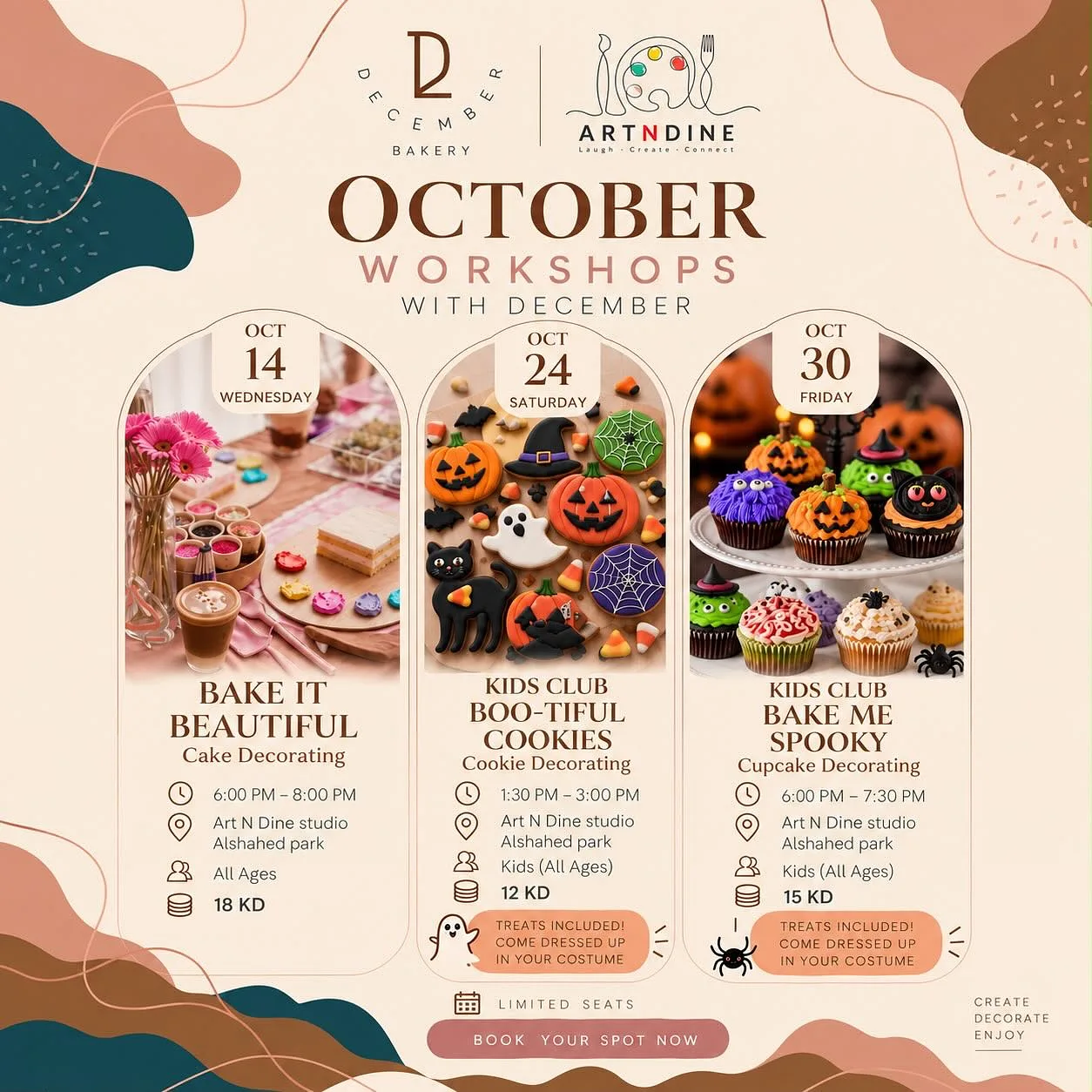 Art N Dine Workshops with December Bakery By December cake ديسمبر كيك 🧁 - Saturday 24 Oct, 2026