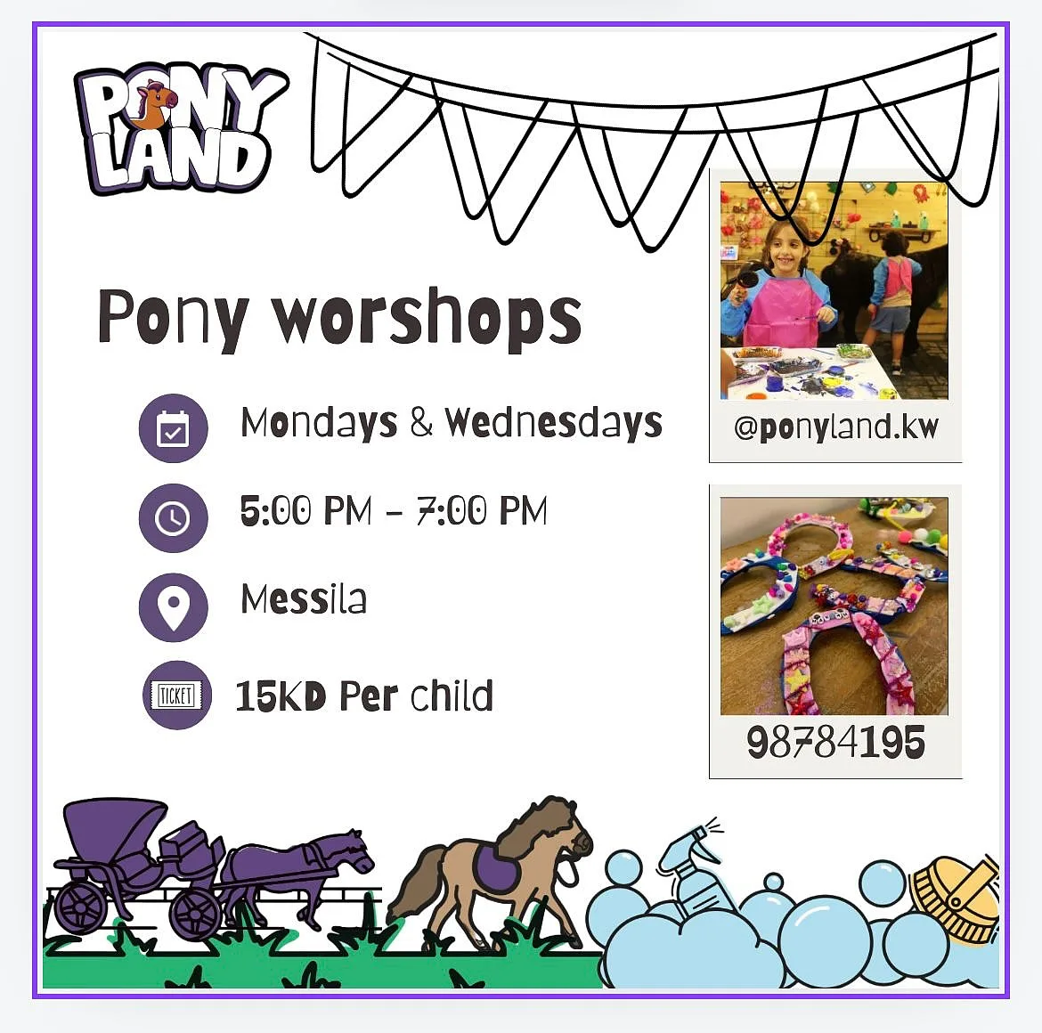 Pony Workshops (Mondays & Wednesdays) By Ponyland